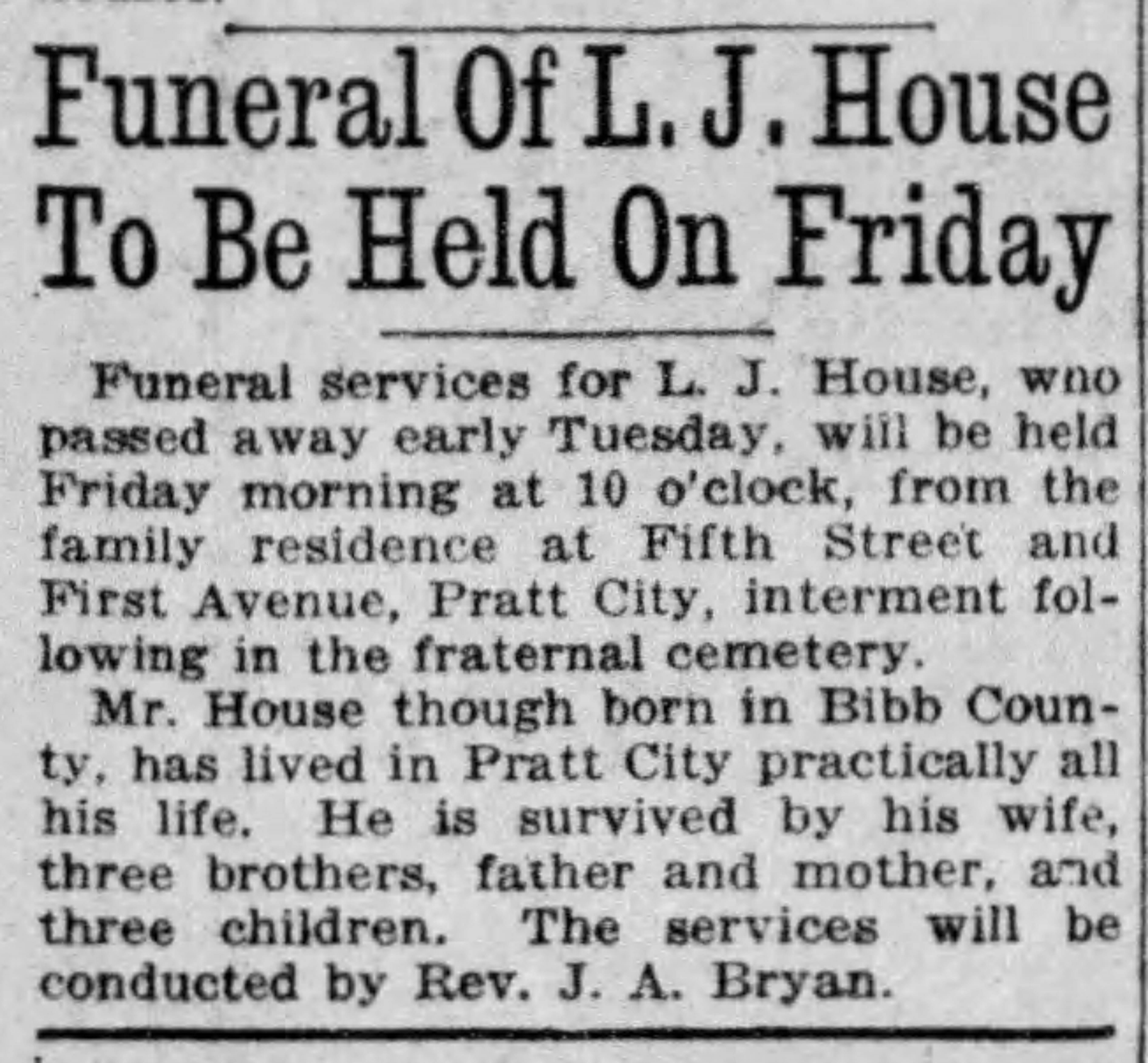 L.J. House obituary